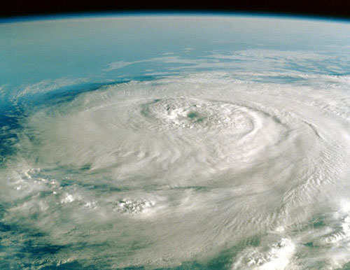 photo of satellite view of hurricane