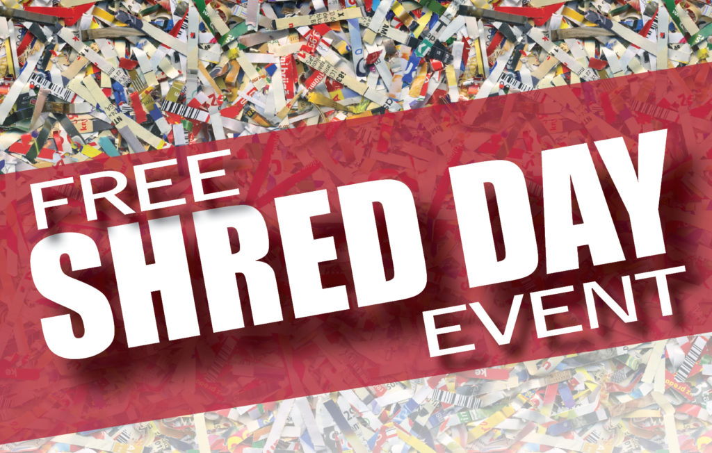 Free Shred Day Event written on top of shredded paper